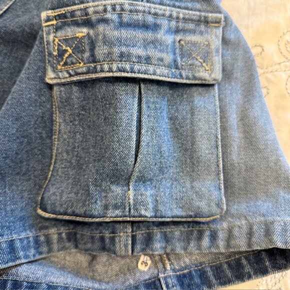 Vintage Y2K Purple Heart Cargo Carpenter Denim Shorts Women's Size 7/8 Blue - Picture 10 of 10